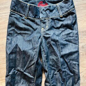 Blue Cult Dark Denim Cargo Woman's Jeans New Size 23 XXS $124